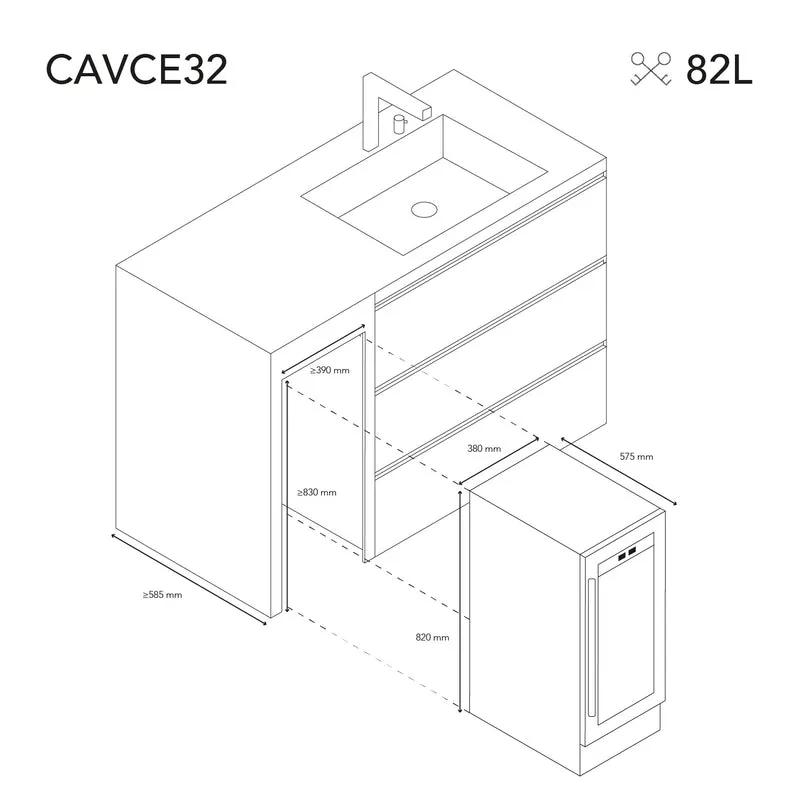 Weinkühlschrank 32 Flaschen Les Petits Champs CAVCE32