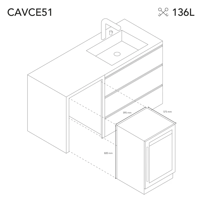Weinkühlschrank 51 Flaschen Les Petits Champs CAVCE51