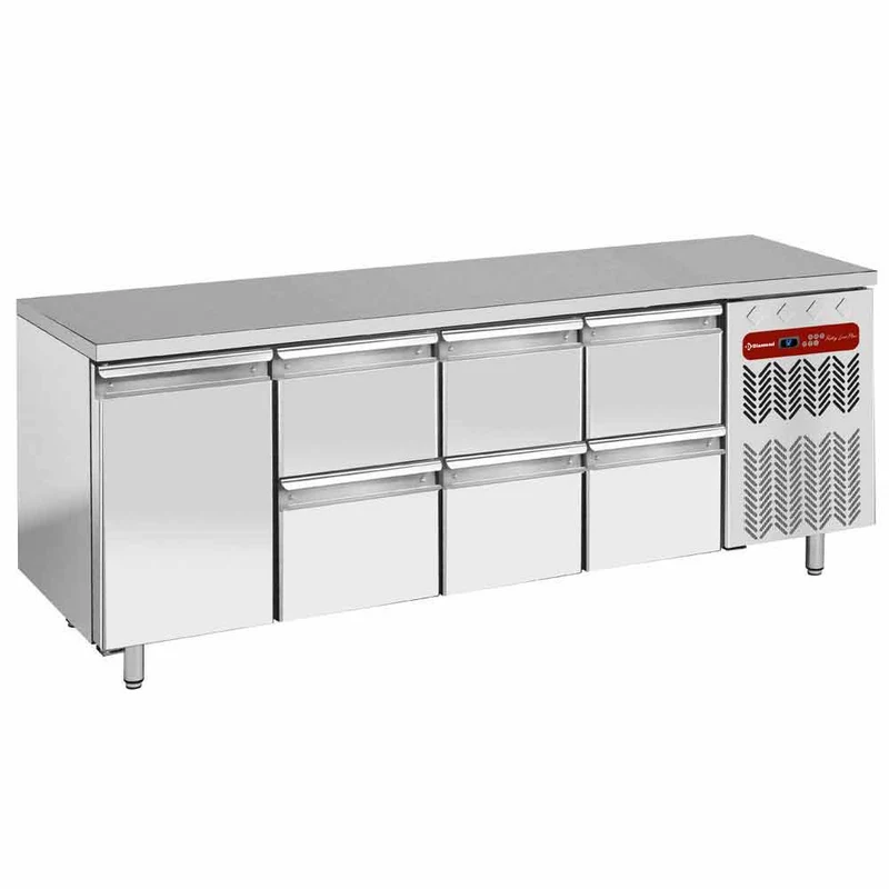 Professioneller Kühltisch aus Edelstahl AISI 304, TG4N/H-R2_3XK1/2-H