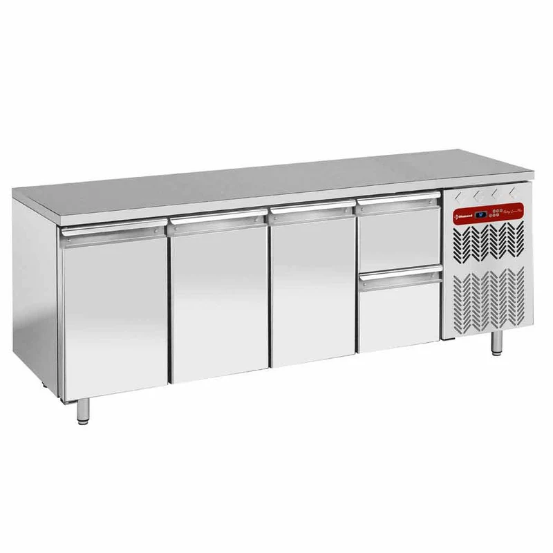 Profi Kühltisch mit Umluftkühlung , 120 cm , Edelstahl, TG4N/H-R2_1XK1/2-H