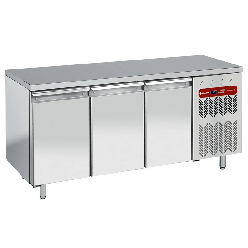 Kühltisch Edelstahl mit Umluftkühlung , 1400 mm , EN 600x400, TG3N/H-R2_2XK1/2-H