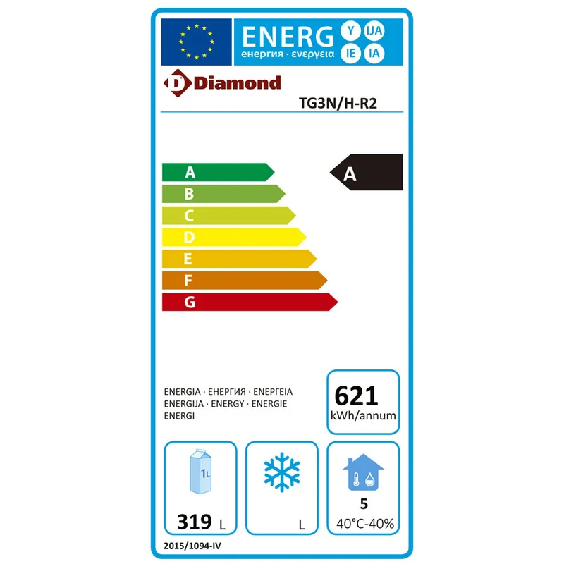 Profi Umluft-Kühltisch , 3 Türen GN 1/1 , 180 cm , Edelstahl, TG3N/H-R2