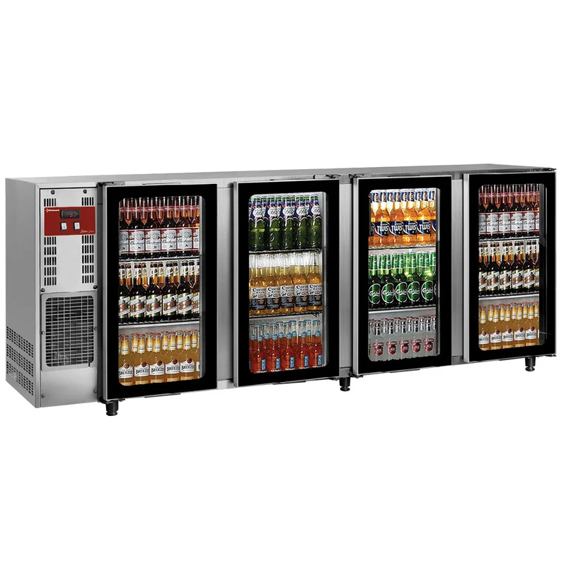 Barkühlschrank Edelstahl , 4 Glastüren , 783 L, TAVX/4G-R2