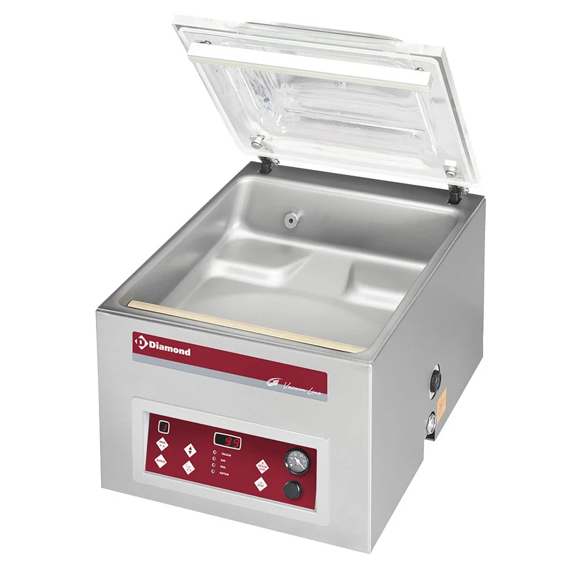 Professioneller Kammervakuumierer , Tischgerät mit 21 m³/h Pumpleistung, TA-90B/S