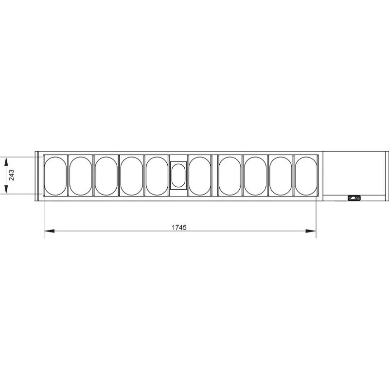Kühlaufsatzvitrine 2260 mm , für 10x GN 1/4 + 1x GN 1/9 Behälter, SX219G/CP9