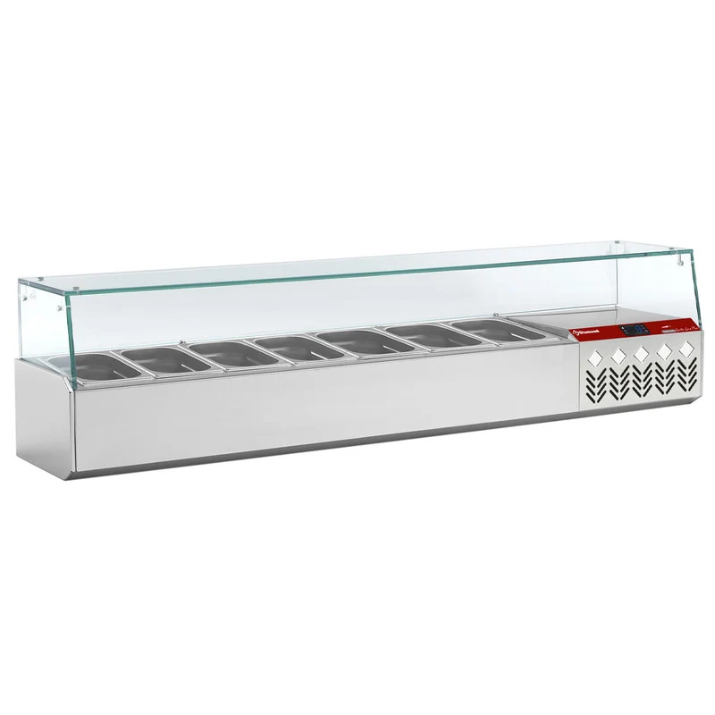 Kühlaufsatzvitrine 160 cm für 7 x GN 1/4 Behälter, SX160G/PR2