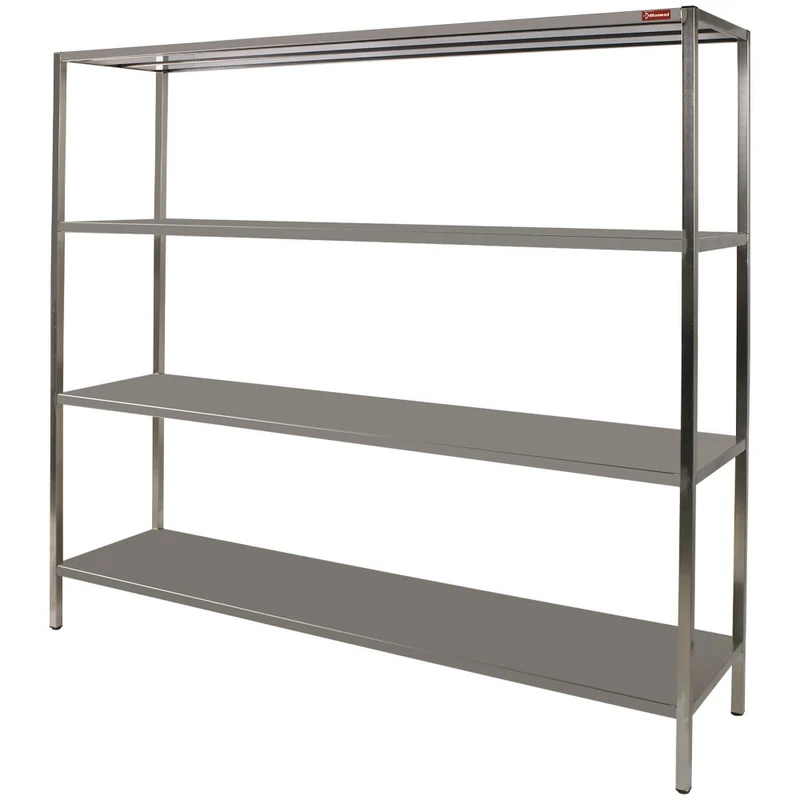 Edelstahl Standregal für Gastronomie , 4 Böden , 120 x 40 x 180 cm, SR1244