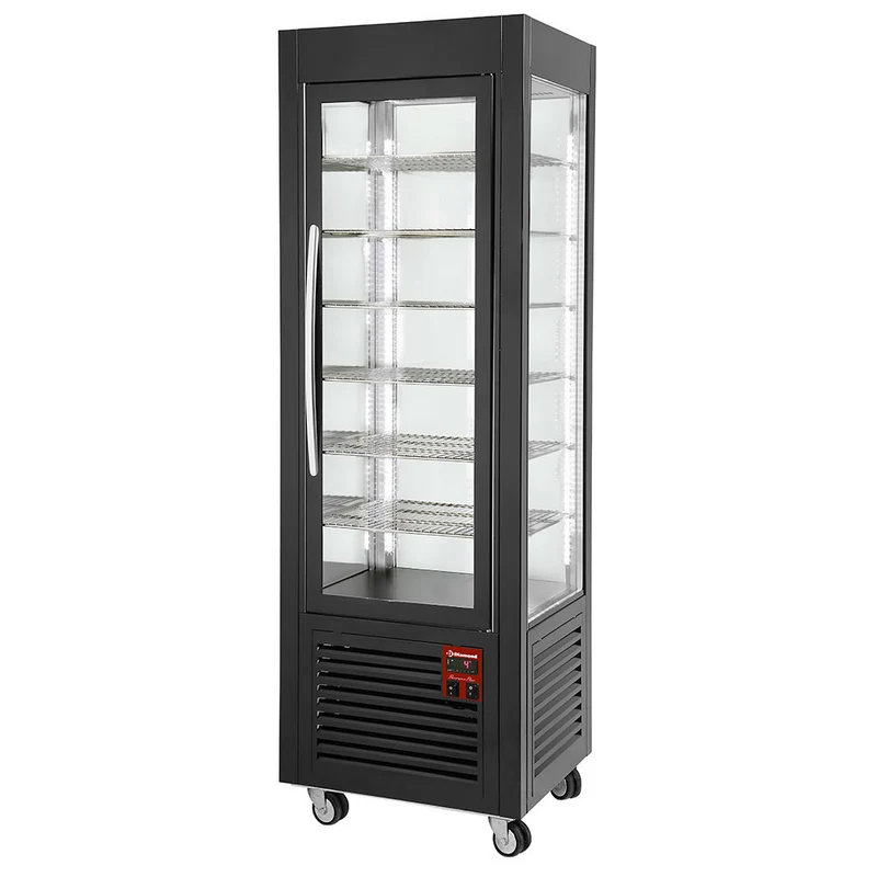Gastro-Kühlvitrine 360 L , 5 Roste , LED , Schwarz, SNE/SB-B7-R2