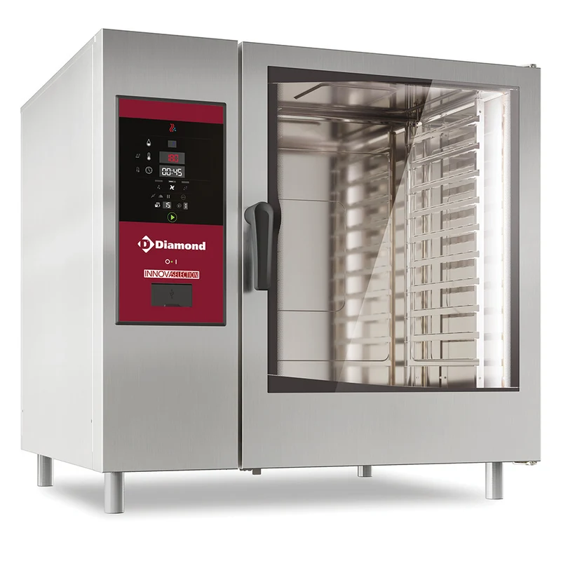 Gas-Kombidämpfer 10x GN 2/1 mit Direkteinspritzung und Reinigungsprogramm, SDG/XC-12