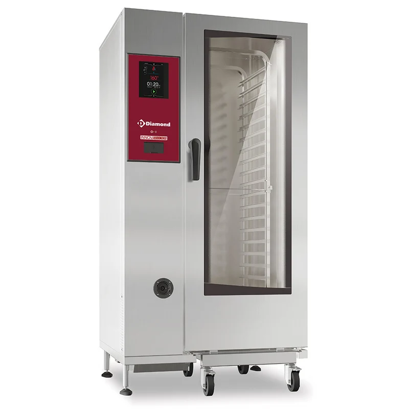 Kombidämpfer Elektro 20 x GN 1/1 , Touch-Steuerung & Hordengestellwagen, SDET/XC-20-230V/3-