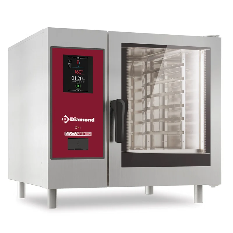 Profi Kombidämpfer 6x GN 1/1 Elektro mit Touch-Steuerung & Reinigungssystem, SDET/XC-06