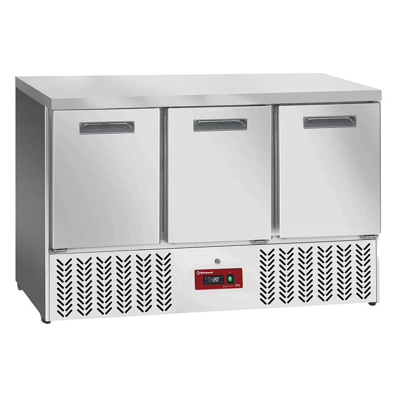 Gastro Tiefkühltisch 3-türig für GN 1/1 , Edelstahl, SB36/B3