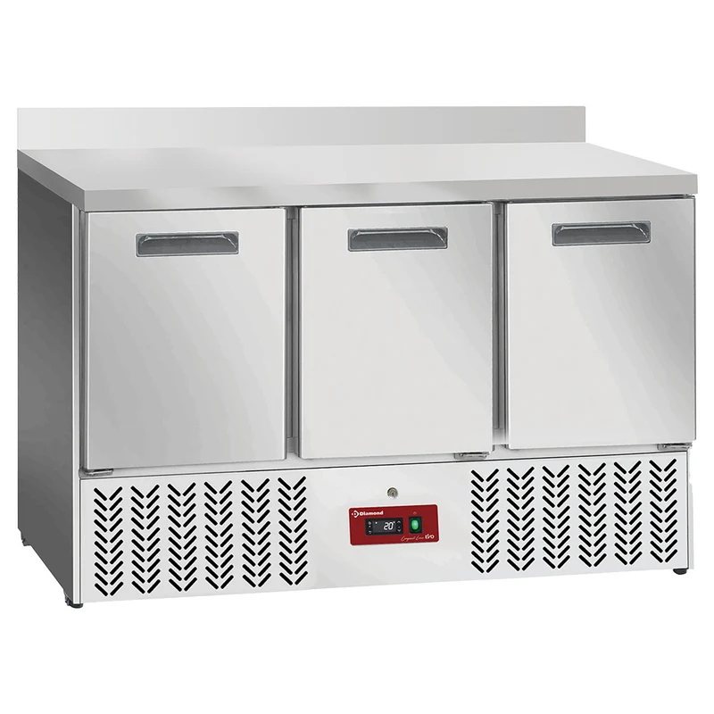 Gastro Kühltisch 3-türig GN 1/1 mit Aufkantung, SA36/X3D