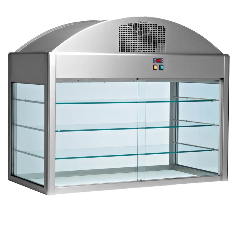 SB-Kühlvitrine aus Edelstahl , 2160 mm , 3 gekühlte Ebenen, S80/VAF22-R2