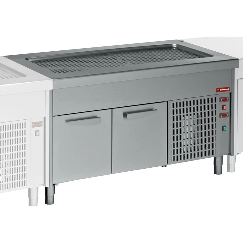 Kühltisch mit gekühlter Wanne für 4x GN 1/1 , Edelstahl , 1500 mm, S80/RPR15-R2