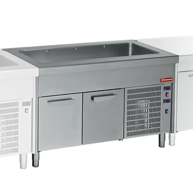 Kühlwanne mit Kühlunterbau 4x GN 1/1 , 150 cm , CNS, S80/RCR15-R2