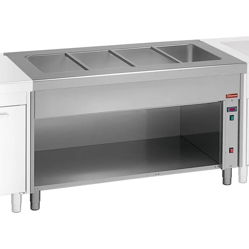 Bain-Marie elektrisch für 3x GN 1/1 , Offener Unterbau , Edelstahl, S80/BT12