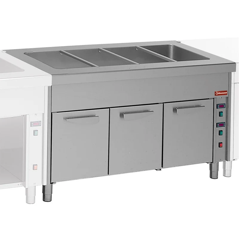 Profi Bain-Marie mit Wärmeschrank , 2x GN 1/1 , Edelstahl, S80/BC08