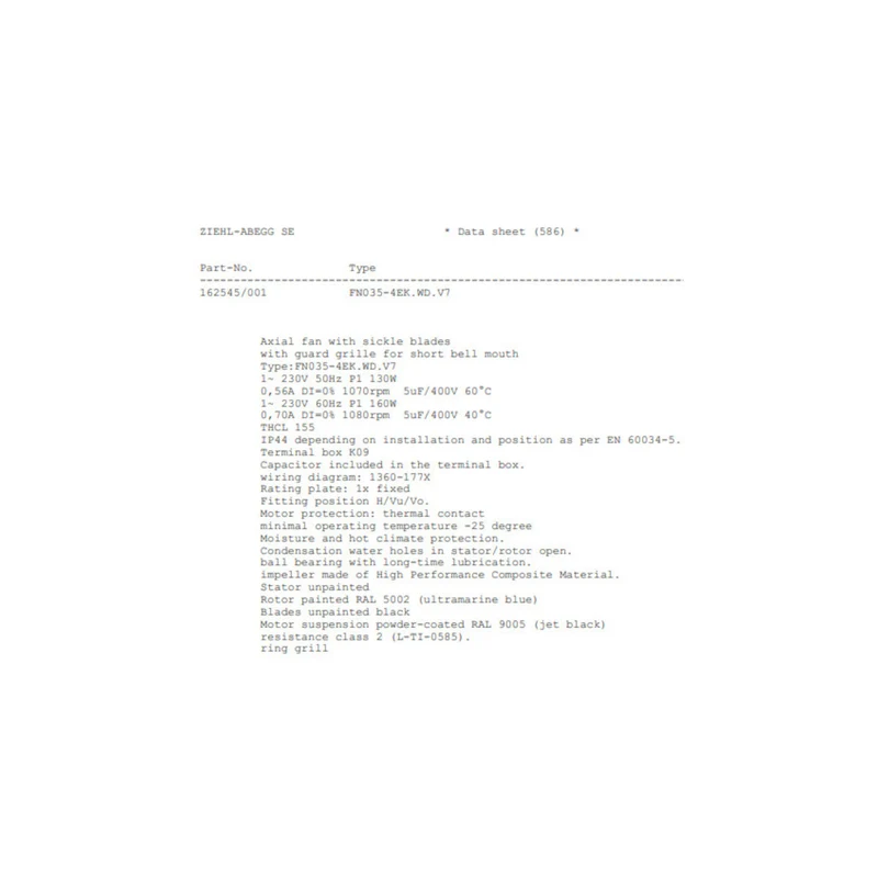 Lüftereinheit FN035-4EK.WD.V7 Ziehl-Abegg