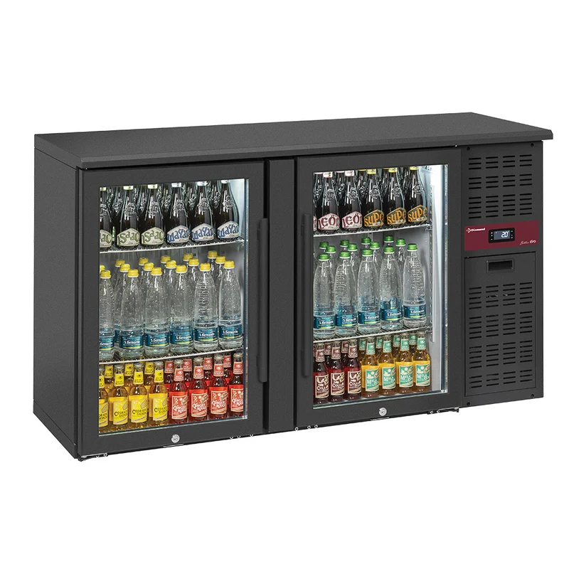 Profi Barkühlschrank mit Umluftkühlung , 2 Glastüren , 320 L, RLB2-2G