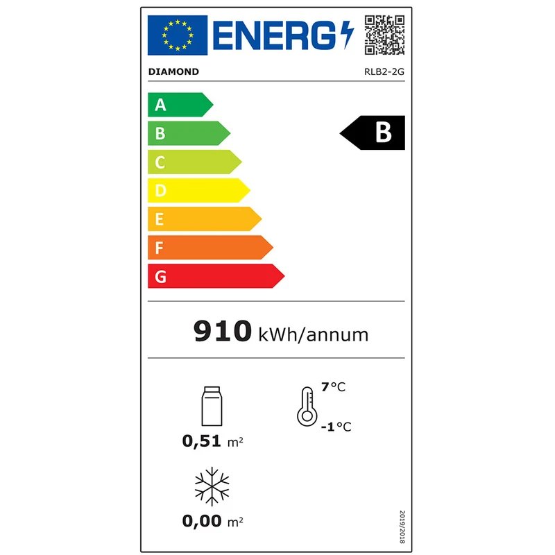 Profi Barkühlschrank mit Umluftkühlung , 2 Glastüren , 320 L, RLB2-2G