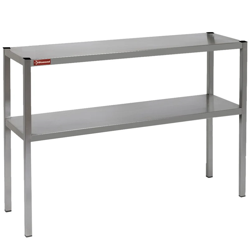 Profi Aufsatzbord aus Edelstahl , 2 Etagen , 200 cm Breite, R202