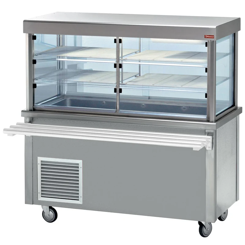 Professionelle Kühltheke mit Vitrinenaufsatz , 150 cm , 4 x GN 1/1, RCAV15-R2
