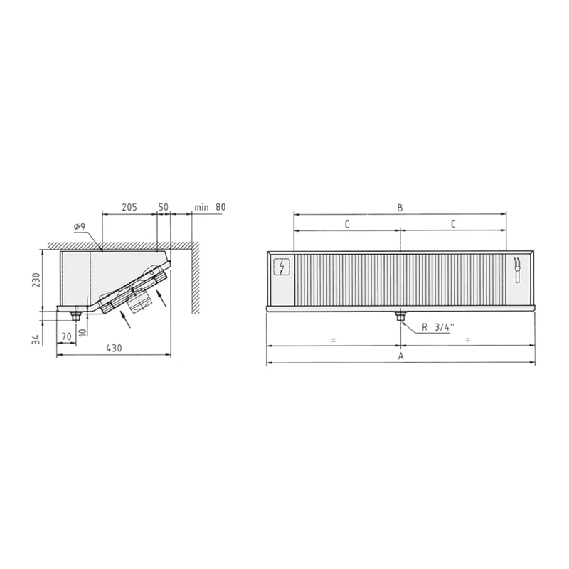 Deckenverdampfer UVT 630 EC Roller