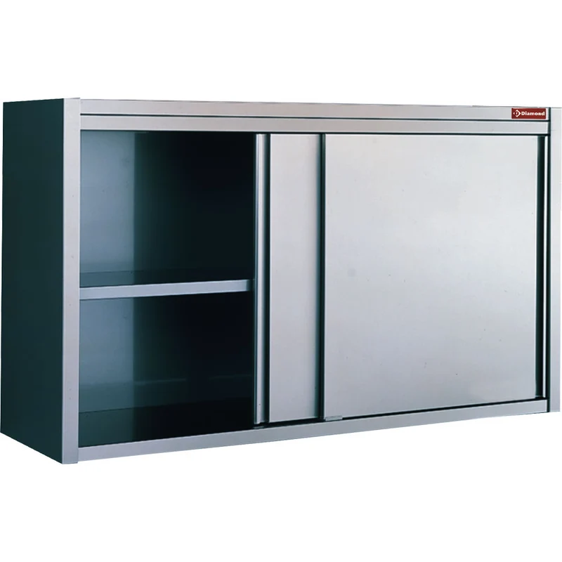 Edelstahl Wandhängeschrank 180 cm mit Schiebetüren, PSC180/U