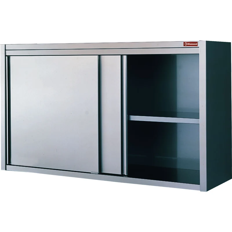 Profi Wandhängeschrank Edelstahl , 140 cm , mit Schiebetüren, PSC140/B