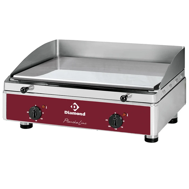 Profi Elektro-Griddleplatte 60 cm , Glatt & Hartverchromt , 4 kW, PLANCHA/2ELCR-N