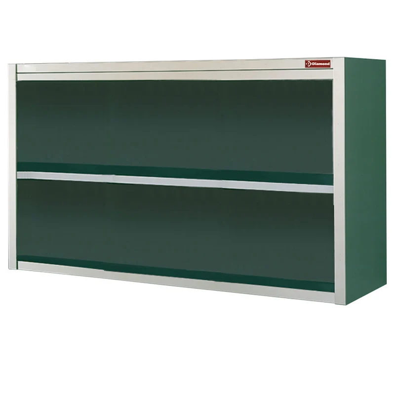 Wandhängeschrank Edelstahl offen , 200 cm breit , mit Zwischenboden, PA200/B