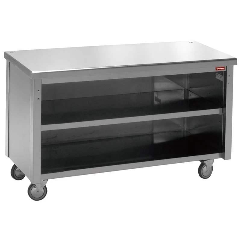 Profi Edelstahl-Arbeitsschrank offen, 800x700 mm, mit Zwischenboden, NT8