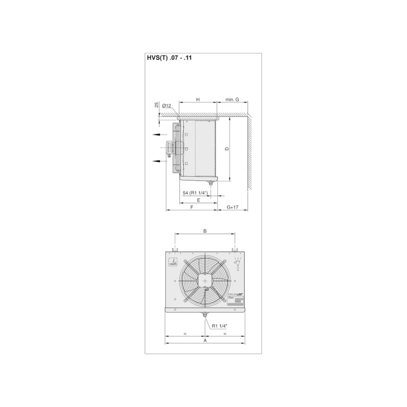 Deckenverdampfer HVST 411 EC EP Roller