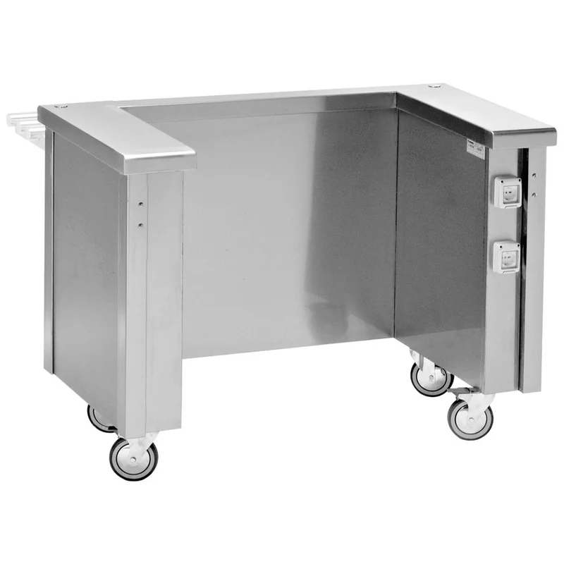 Andockstation für Tablettwagen mit 2 Steckdosen, 120 cm Breite, NI12