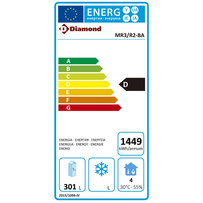 Profi Umluft-Kühltisch mit 3 Türen und Aufkantung, 405L, GN 1/1, MR3/R2-BA