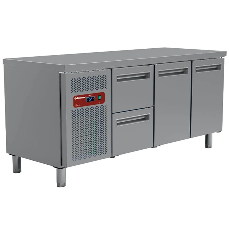 Gastro Kühltisch 3-türig mit Arbeitsplatte , 1800 mm, MR3/R2_MC1/2-TP