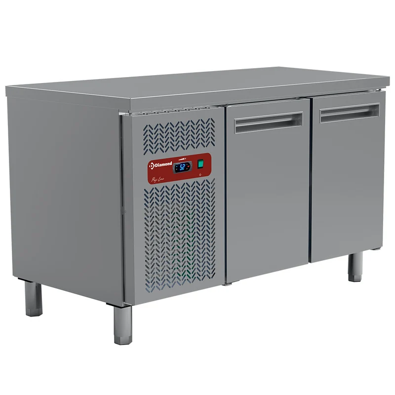 Profi-Kühltisch mit Umluftkühlung , 2 Türen, 260 L, für GN 1/1, MR2/R2