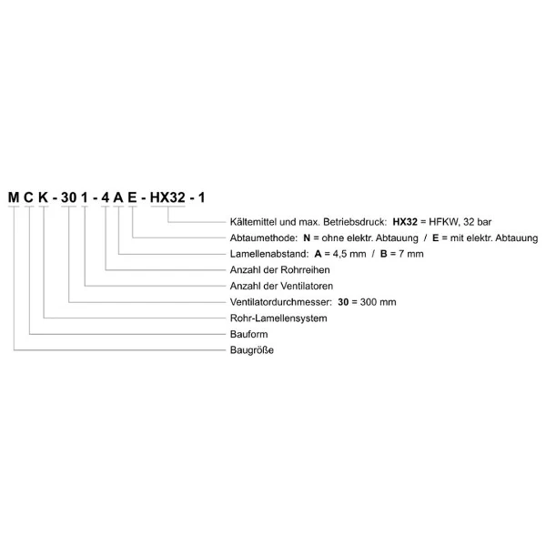 Deckenverdampfer MCK-302-4BE-HX32-1 Kelvion