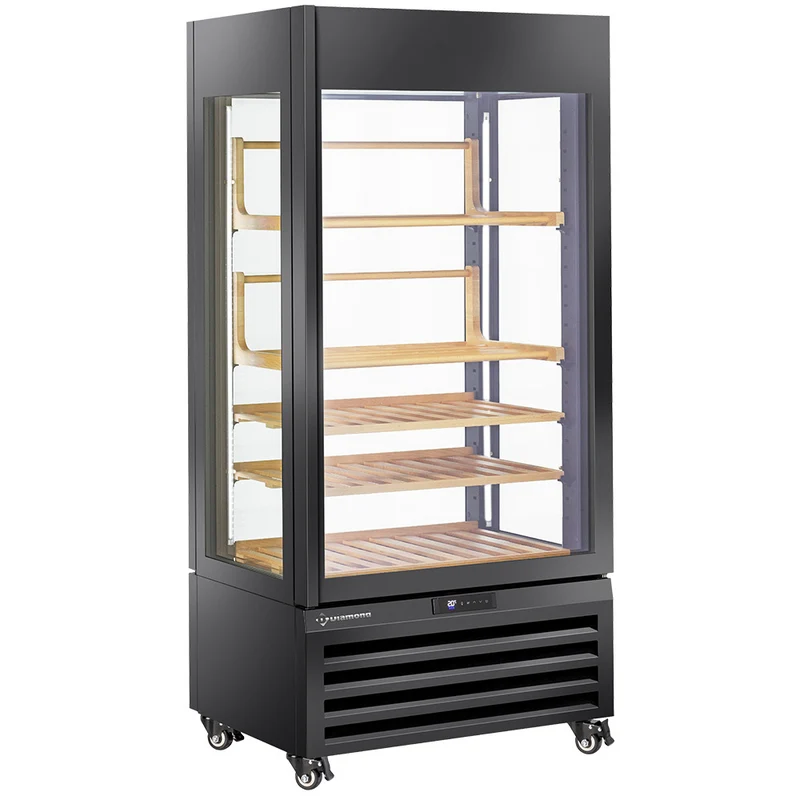 Professioneller Weinkühlschrank 600 L , Schwarz , Umluftkühlung & Vollglastür, MAX/609-VB2