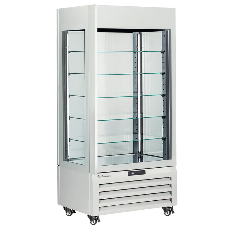 Profi Tiefkühlvitrine 600 L , 5 Glasetagen & Umluftkühlung , Weiß, MAX/609-BW