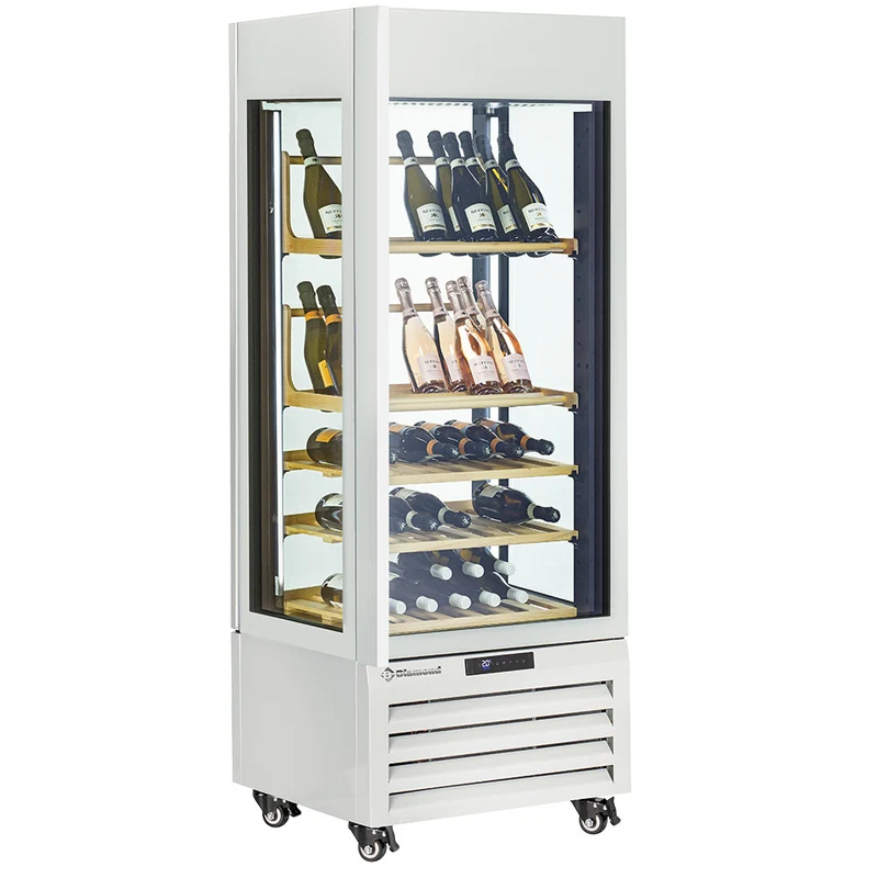 Weintemperierschrank 440L mit Umluftkühlung , Glastür , Weiß, MAX/507-VW2