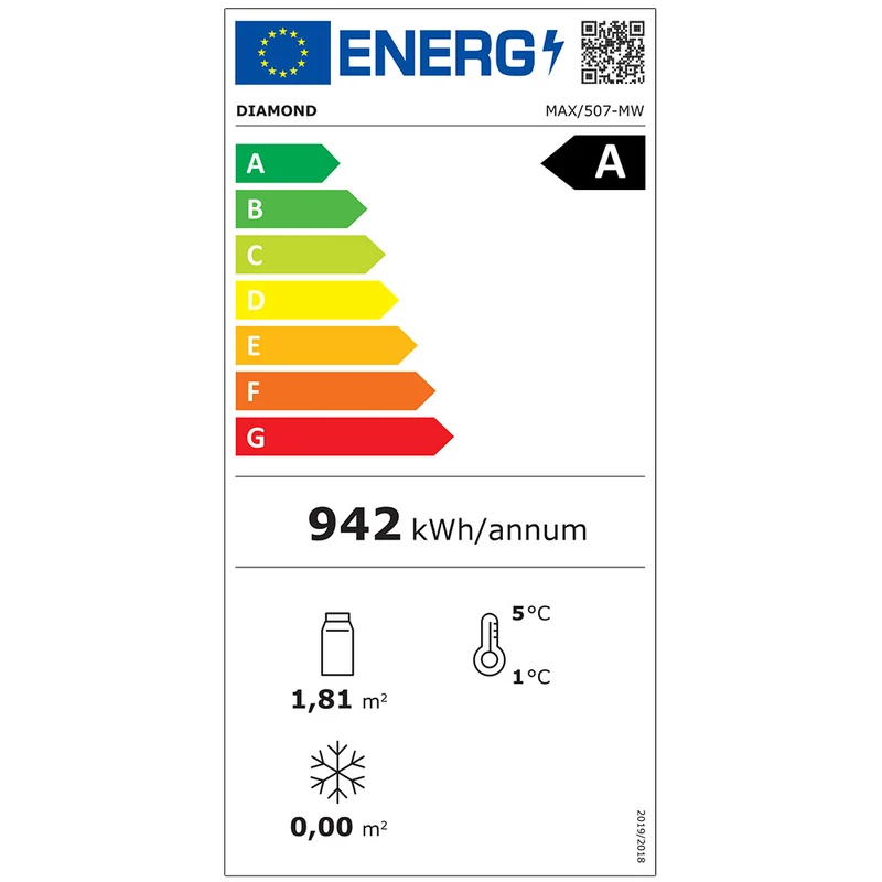Fleischkühlvitrine mit Umluftkühlung , 440 L , weiß, MAX/507-MW