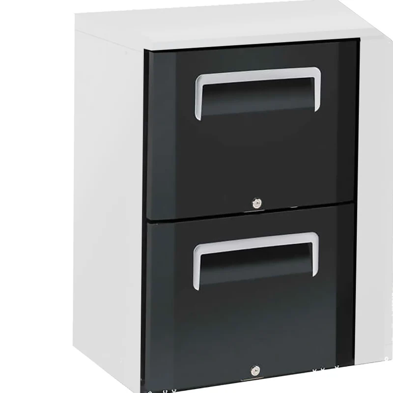 Unterbauelement mit 2 Schubladen, Edelstahl, abschließbar, L2P