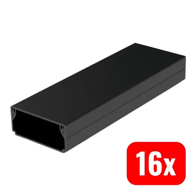 16x B-Ware KOPOS Kabelkanal Elektroinstallationskanal Kabelkanal 2000 x 40 x 20 mm Schwarz