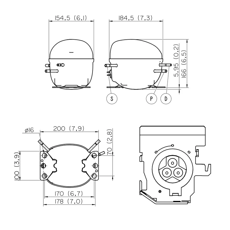 Kompressor EMT6152U Embraco