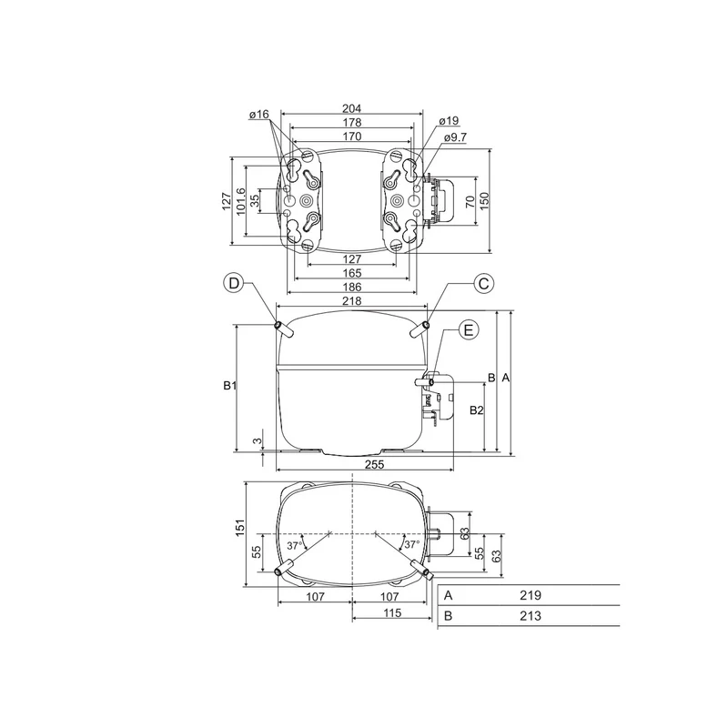 Kompressor SC15DL Danfoss Secop