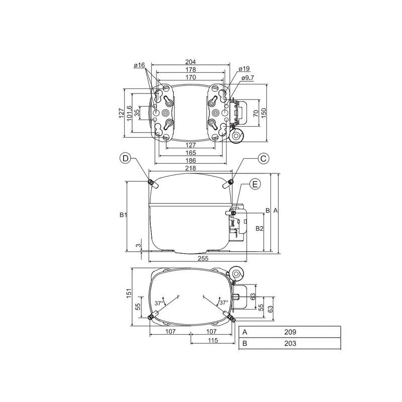 Kompressor SC15CNX.2 Danfoss Secop