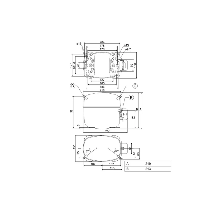 Kompressor SC18CL Danfoss Secop