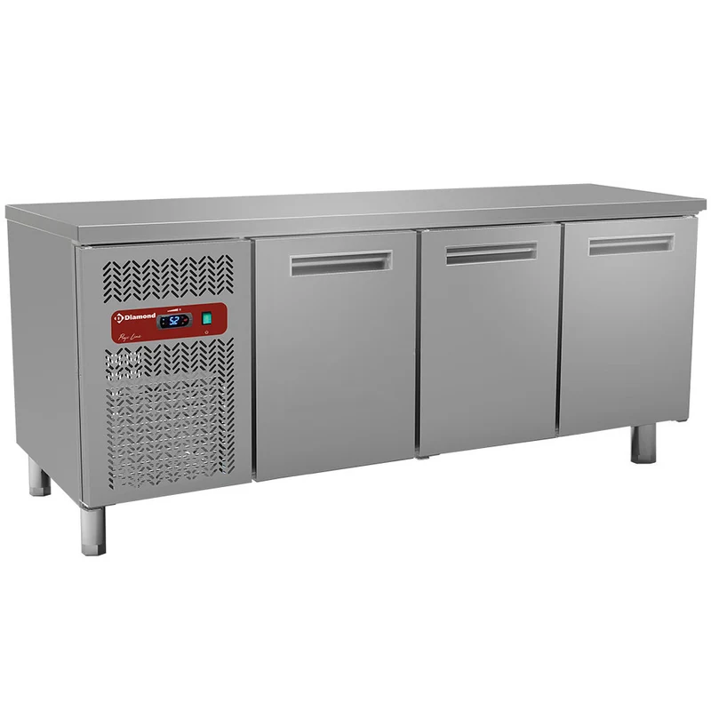 Gastro Kühltisch mit Arbeitsplatte , 2 Meter , Höhenverstellbar, BMIV20/R2_BC1/2-TP